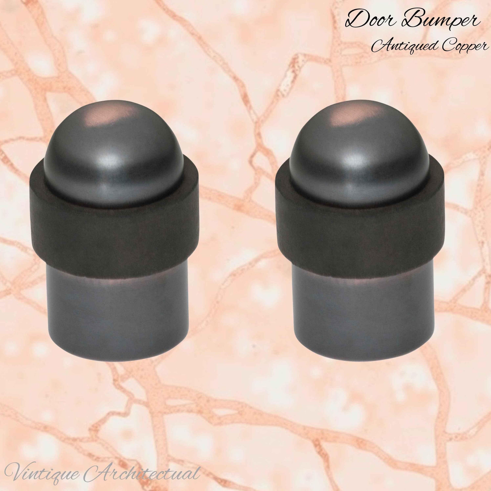 Antiqued Copper Brass Floor rubber DOOR BUMPER stop - Vintique Concepts