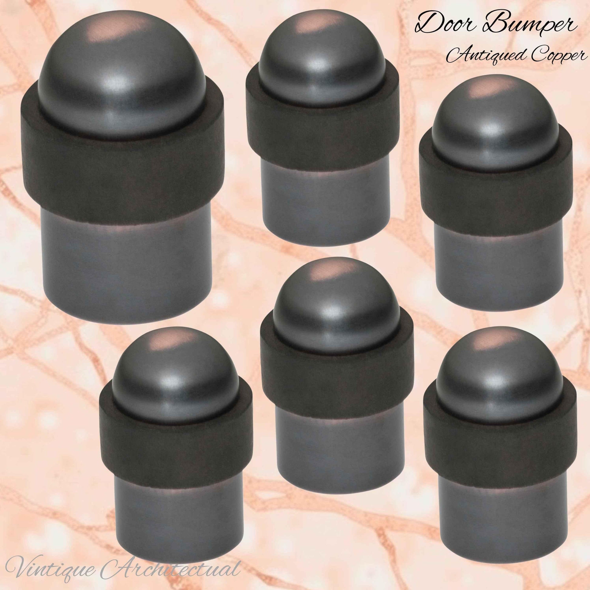 Antiqued Copper Brass Floor rubber DOOR BUMPER stop - Vintique Concepts