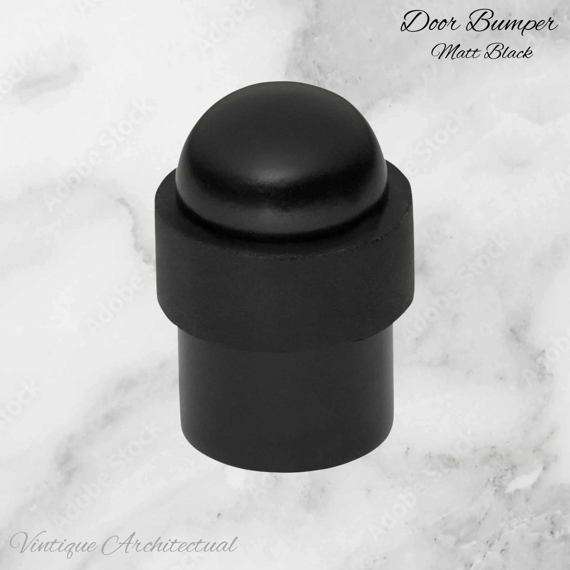 Matt Black Brass Floor rubber DOOR BUMPER stop - Vintique Concepts