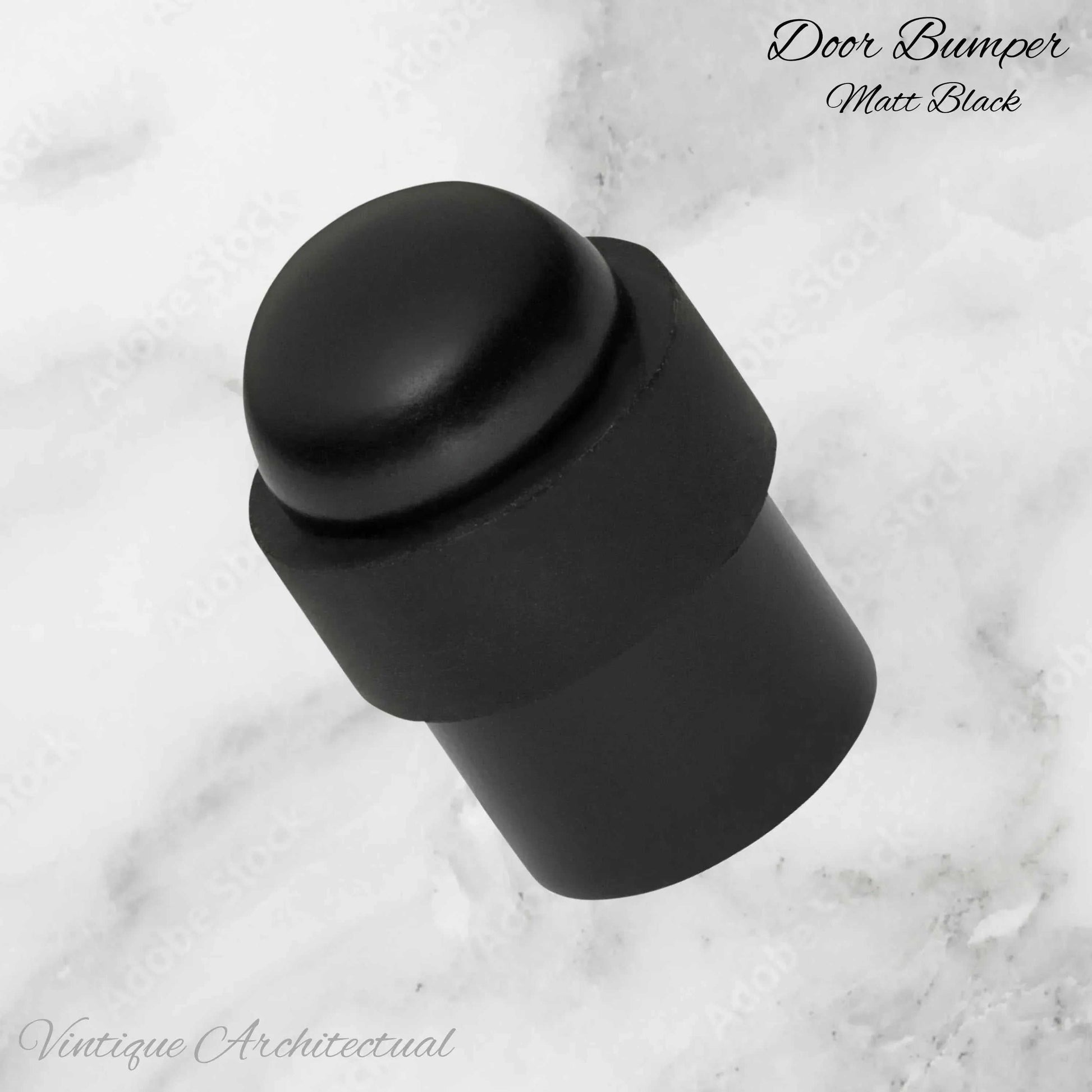 Matt Black Brass Floor rubber DOOR BUMPER stop - Vintique Concepts