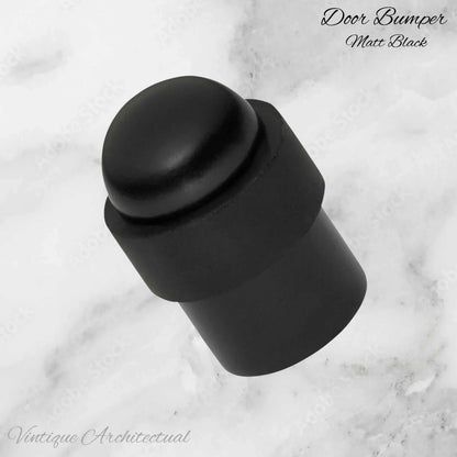Matt Black Brass Floor rubber DOOR BUMPER stop - Vintique Concepts