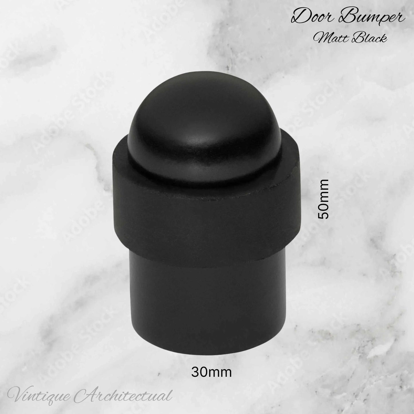 Matt Black Brass Floor rubber DOOR BUMPER stop - Vintique Concepts