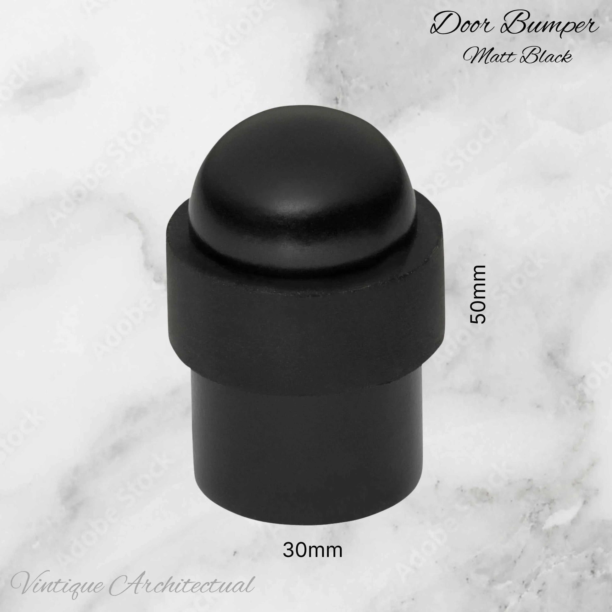 Matt Black Brass Floor rubber DOOR BUMPER stop - Vintique Concepts