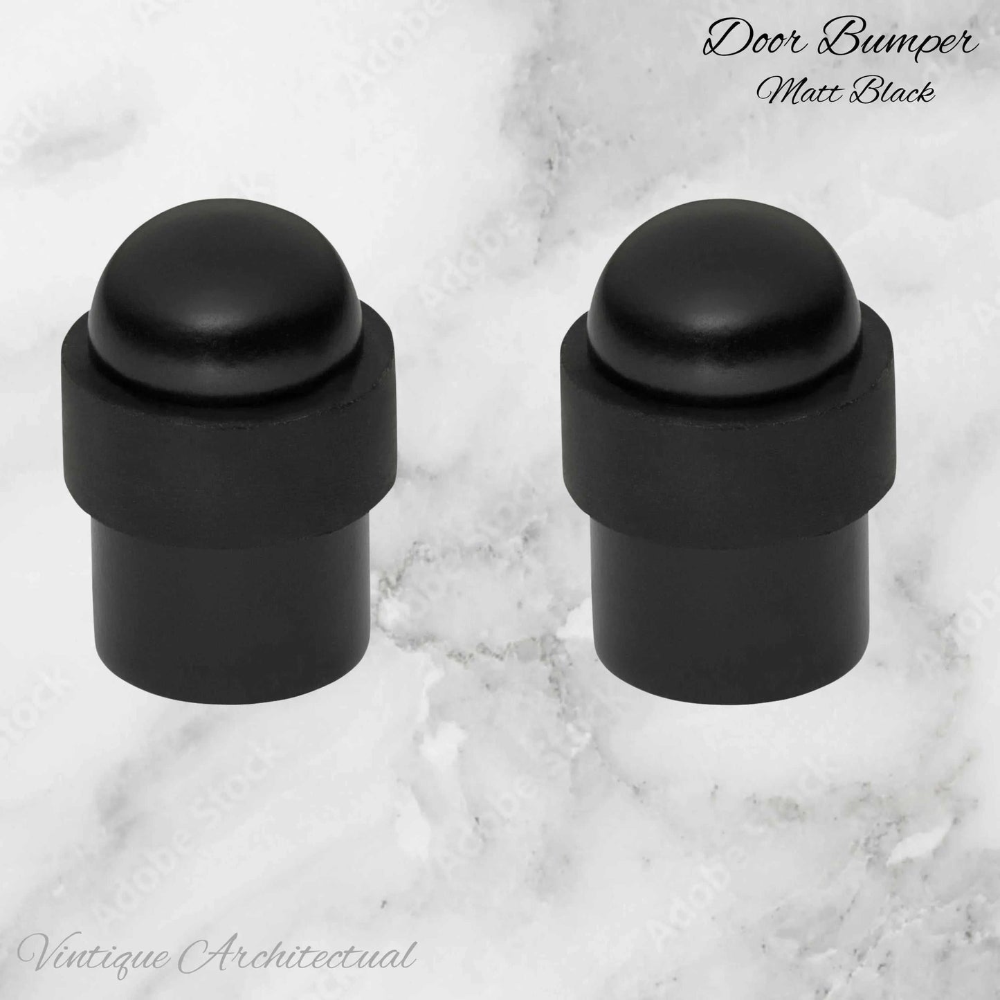 Matt Black Brass Floor rubber DOOR BUMPER stop - Vintique Concepts