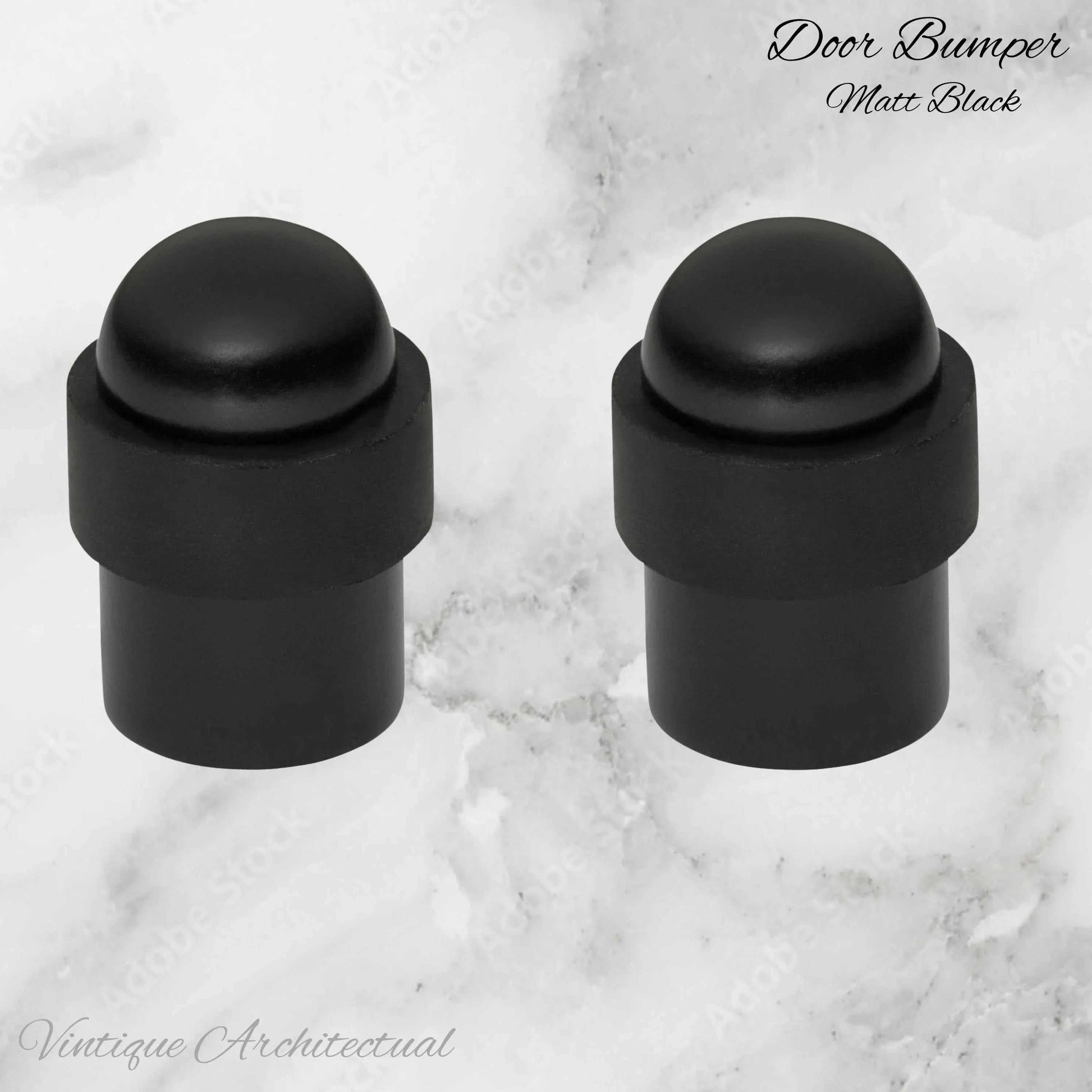 Matt Black Brass Floor rubber DOOR BUMPER stop - Vintique Concepts