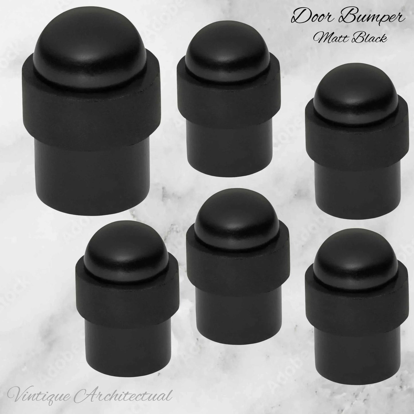 Matt Black Brass Floor rubber DOOR BUMPER stop - Vintique Concepts