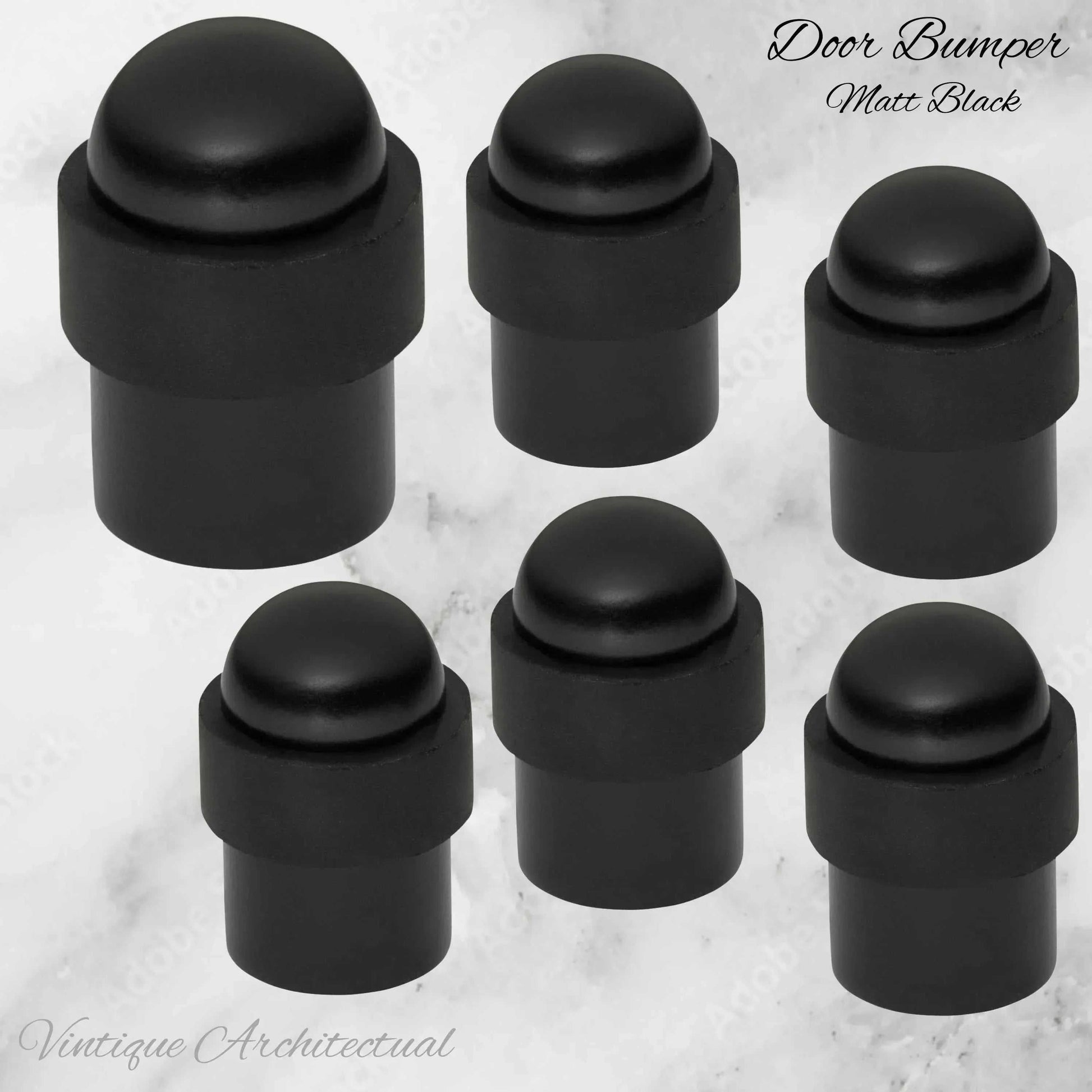 Matt Black Brass Floor rubber DOOR BUMPER stop - Vintique Concepts
