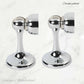 Chrome Plated Brass Magnetic door stop 75mm L x 44mm baseplate - Vintique Concepts