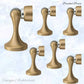 Brushed Brass Magnetic door stop 75mm L x 44mm baseplate - Vintique Concepts