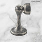 Pewter Finish Brass Magnetic door stop 75mm L x 44mm baseplate - Vintique Concepts