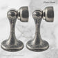 Pewter Finish Brass Magnetic door stop 75mm L x 44mm baseplate - Vintique Concepts