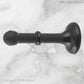 Matt Black Brass Classic rubber door stop 100mm Long-Invisible fixing - Vintique Concepts