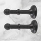 Matt Black Brass Classic rubber door stop 100mm Long-Invisible fixing - Vintique Concepts