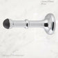 Chrome Plated Brass Classic rubber door stop 100mm Long-Invisible fixing - Vintique Concepts