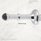 Chrome Plated Brass Classic rubber door stop 100mm Long-Invisible fixing - Vintique Concepts