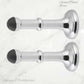 Chrome Plated Brass Classic rubber door stop 100mm Long-Invisible fixing - Vintique Concepts