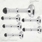 Chrome Plated Brass Classic rubber door stop 100mm Long-Invisible fixing - Vintique Concepts