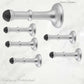 Satin Chrome Brass Classic rubber door stop 100mm Long-Invisible fixing - Vintique Concepts