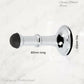 Chrome Plated Brass Classic rubber door stop 80mm Long-Invisible fixing - Vintique Concepts