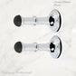 Chrome Plated Brass Classic rubber door stop 80mm Long-Invisible fixing - Vintique Concepts