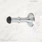 Satin Chrome Brass Classic rubber door stop 80mm Long-Invisible fixing - Vintique Concepts