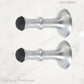 Satin Chrome Brass Classic rubber door stop 80mm Long-Invisible fixing - Vintique Concepts