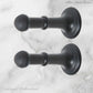 Matt Black Brass Classic rubber door stop 80mm Long-Invisible fixing - Vintique Concepts