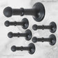 Matt Black Brass Classic rubber door stop 80mm Long-Invisible fixing - Vintique Concepts