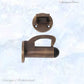 Antiqued Brass Hook & secure rubber door stop -70mm long - Vintique Concepts