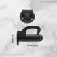 Matt Black Brass Hook & secure rubber door stop -70mm long - Vintique Concepts