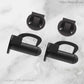 Matt Black Brass Hook & secure rubber door stop -70mm long - Vintique Concepts