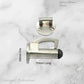Satin Chrome Hook & secure rubber door stop -70mm long - Vintique Concepts