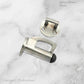 Satin Chrome Hook & secure rubber door stop -70mm long - Vintique Concepts
