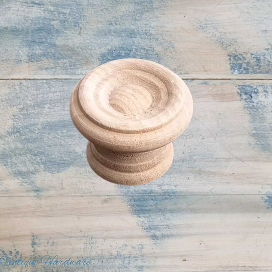 Celestial Natural Wood Round furniture knob 22mm dia - Vintique Concepts