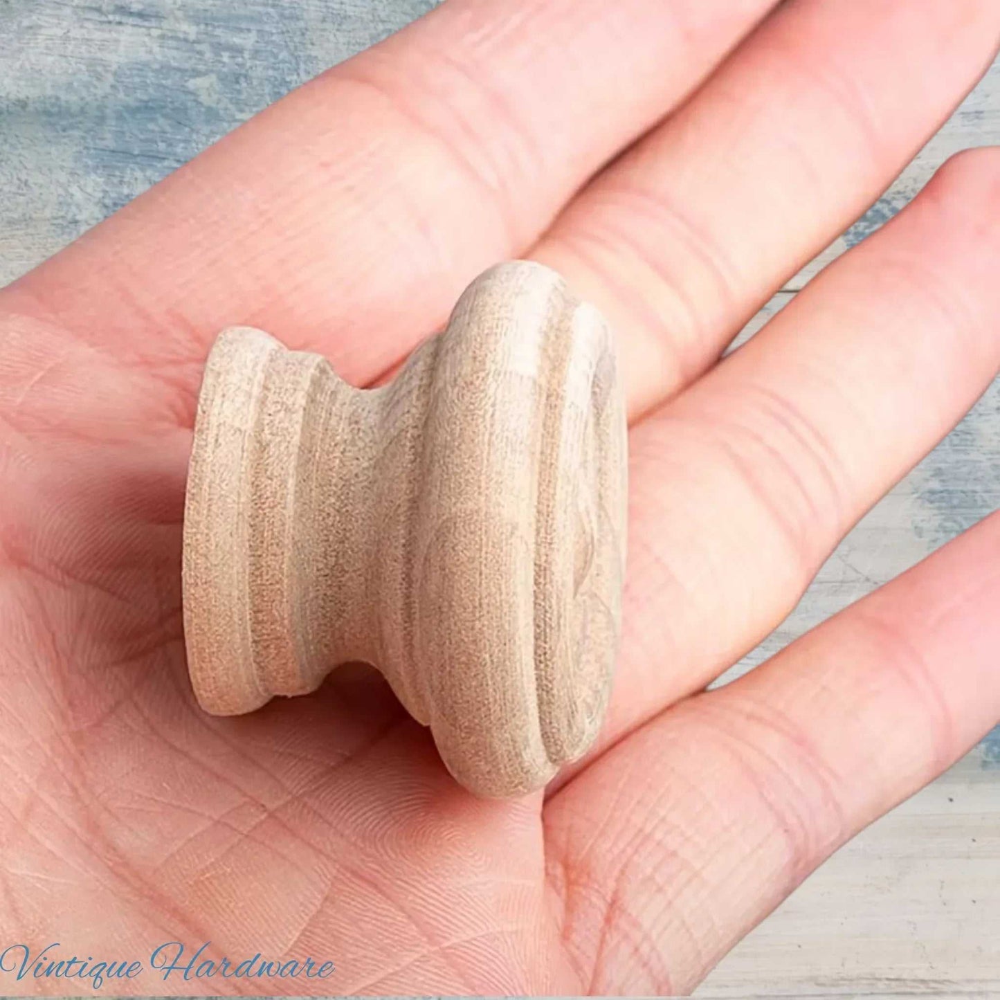Celestial Natural Wood Round furniture knob 22mm dia - Vintique Concepts