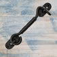 Ornate Black Steel Cabin Hook 103mm long