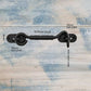 Ornate Black Steel Cabin Hook 103mm long - Vintique Concepts