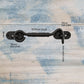 Ornate Black Steel Cabin Hook 103mm long