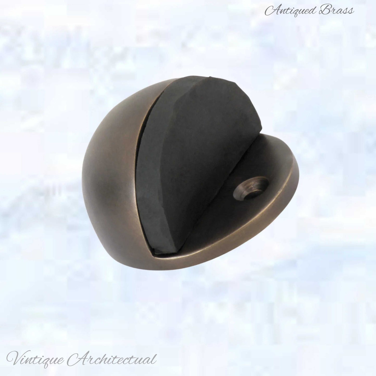 Antiqued Brass Oval Floor rubber door stop - Vintique Concepts