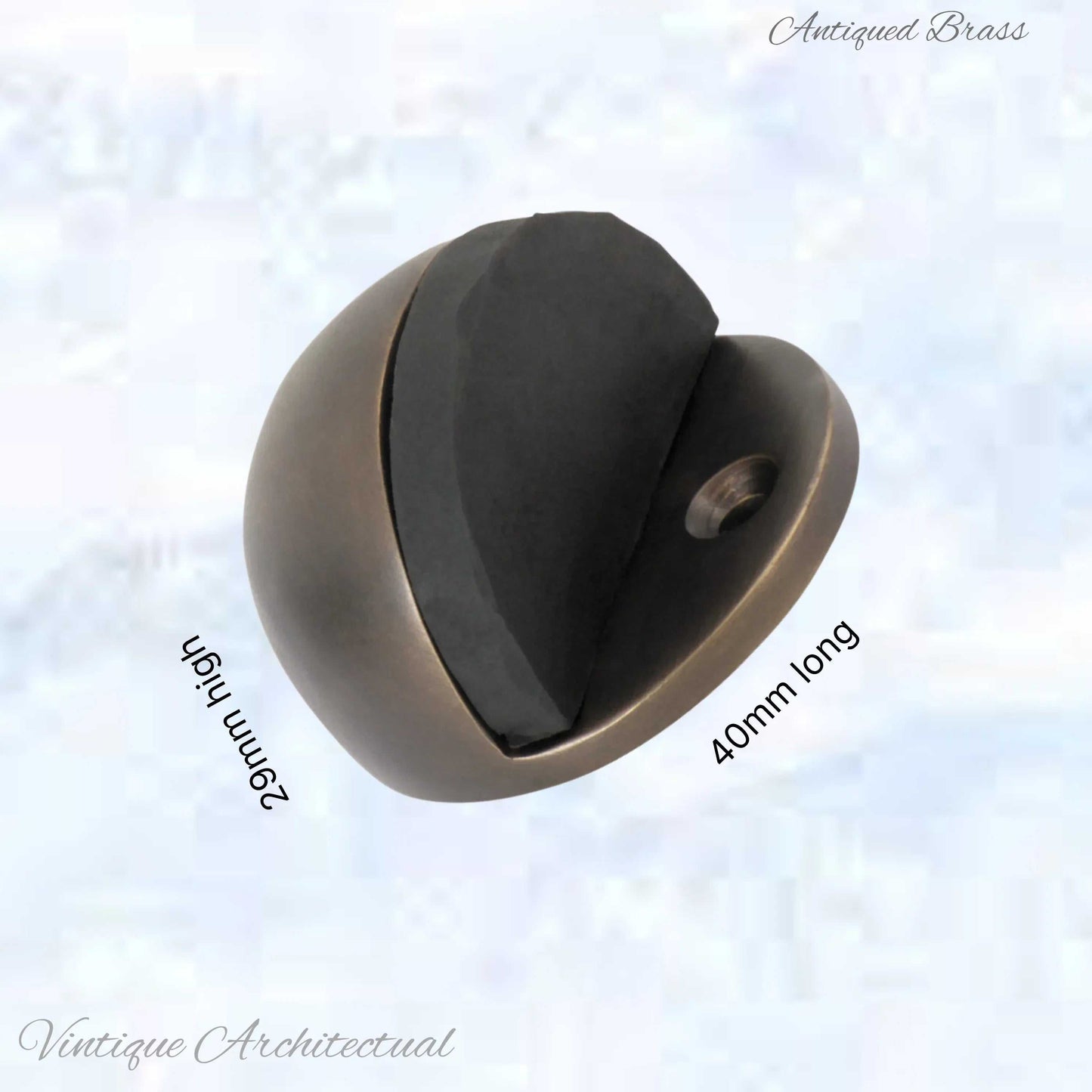 Antiqued Brass Oval Floor rubber door stop - Vintique Concepts