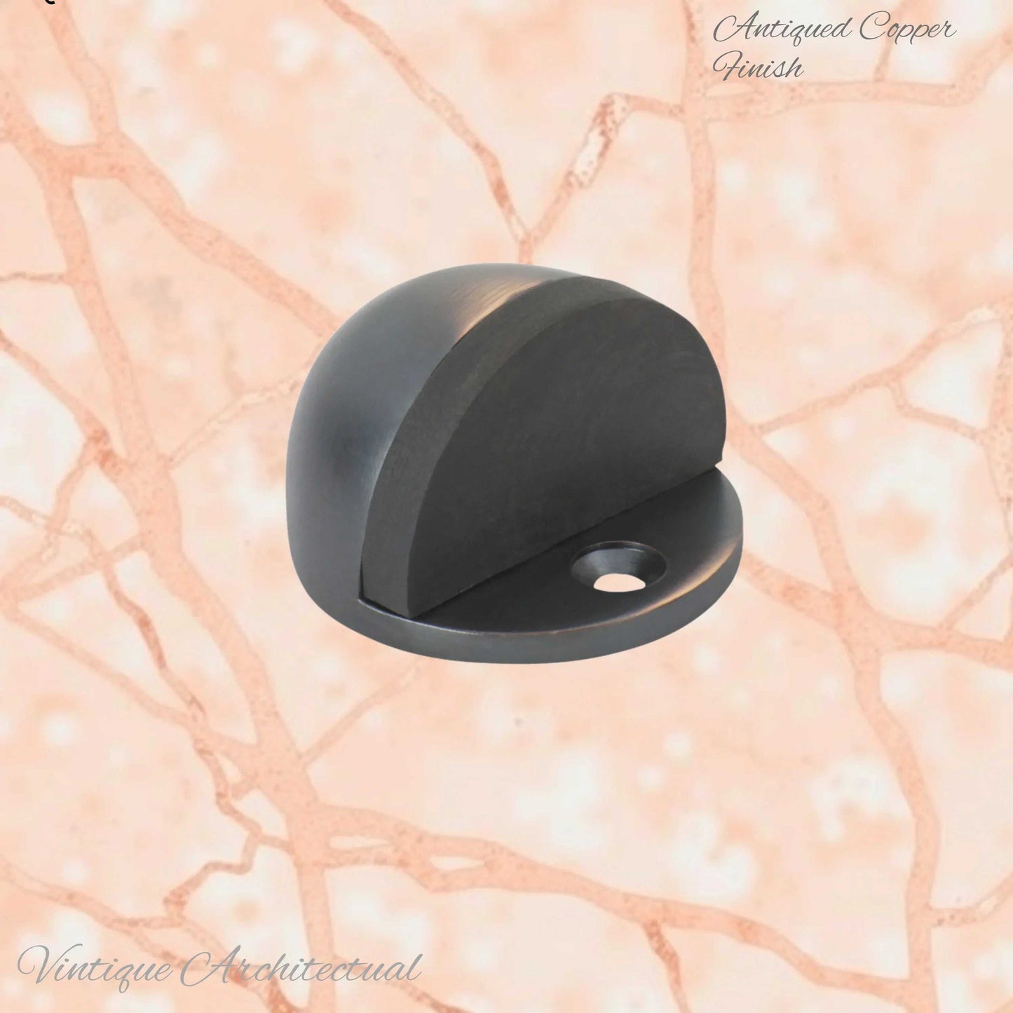 Antiqued Copper Oval Floor rubber door stop - Vintique Concepts