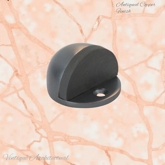 Antiqued Copper Oval Floor rubber door stop - Vintique Concepts