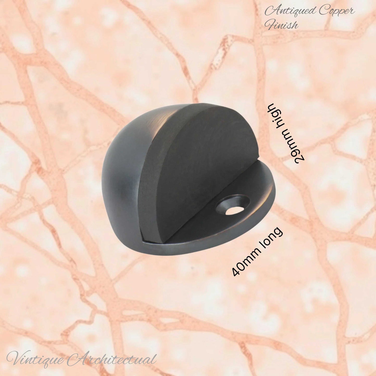 Antiqued Copper Oval Floor rubber door stop - Vintique Concepts