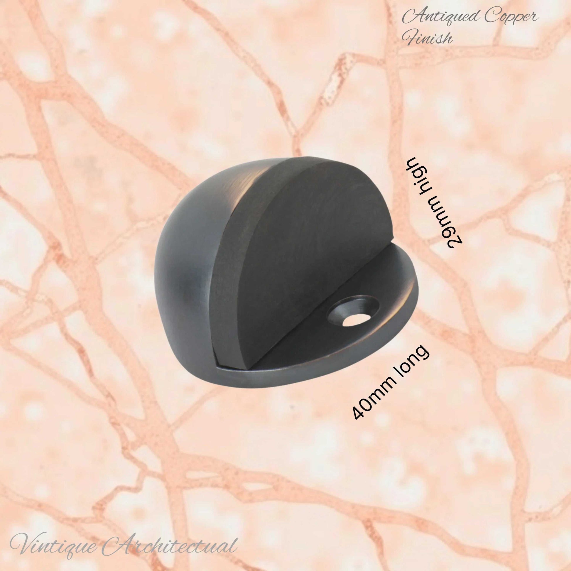 Antiqued Copper Oval Floor rubber door stop - Vintique Concepts