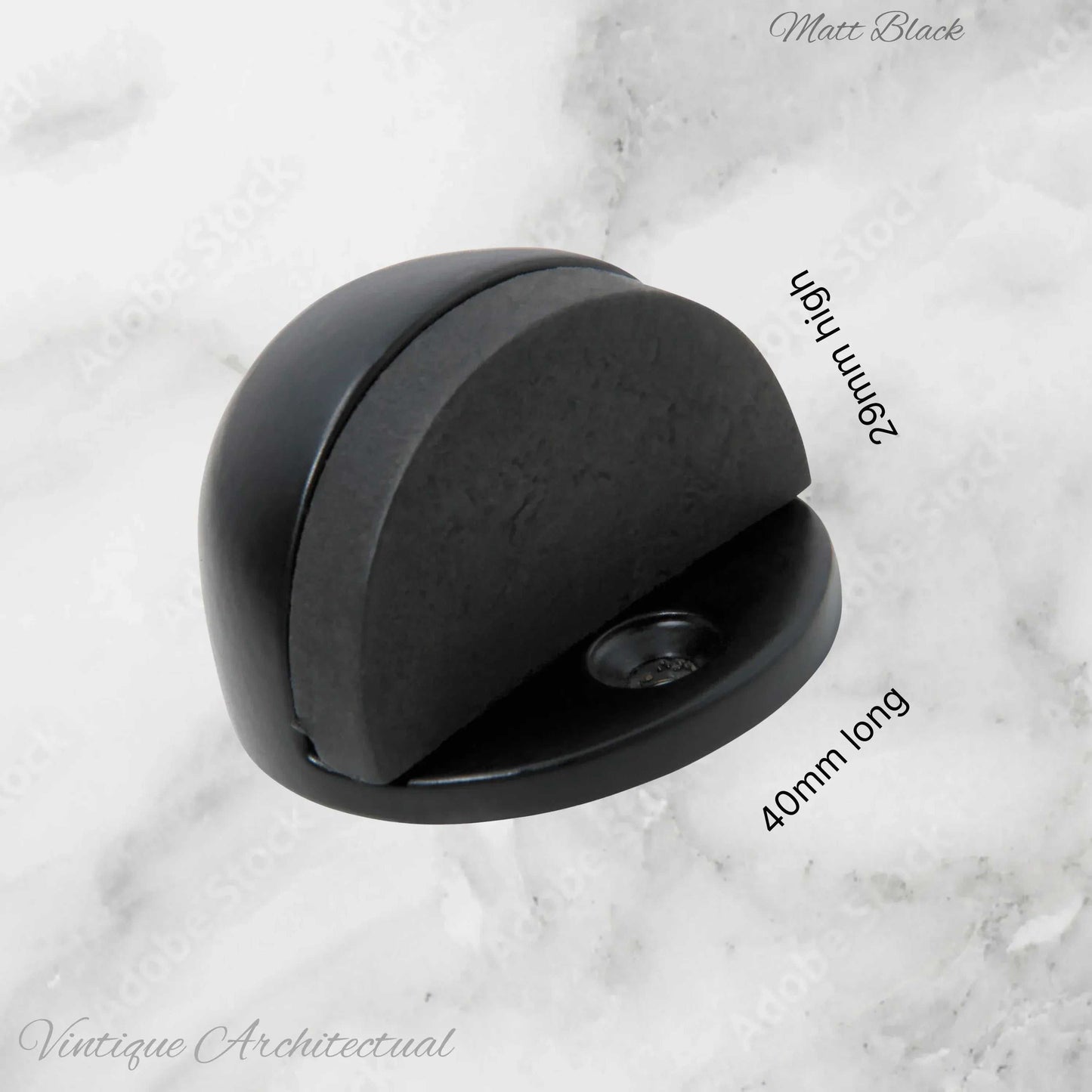 Matt Black Brass Oval Floor rubber door stop - Vintique Concepts