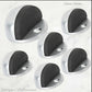 Satin Chrome Brass Oval Floor rubber door stop - Vintique Concepts