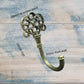 Antique Look Regina crown Robe hook, cup hook & more 30mm long - Vintique Concepts