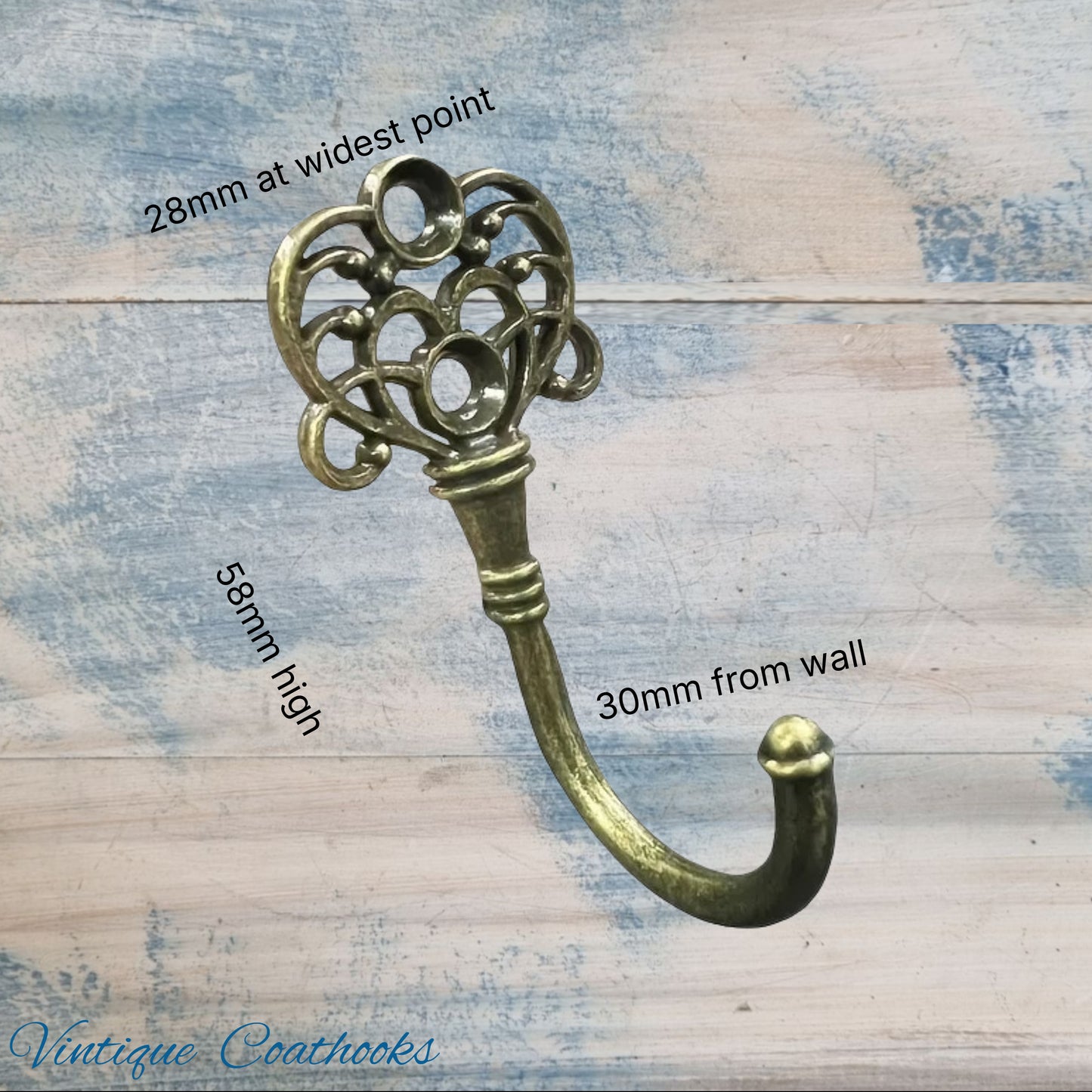 Antique Look Regina crown Robe hook, cup hook & more 30mm long