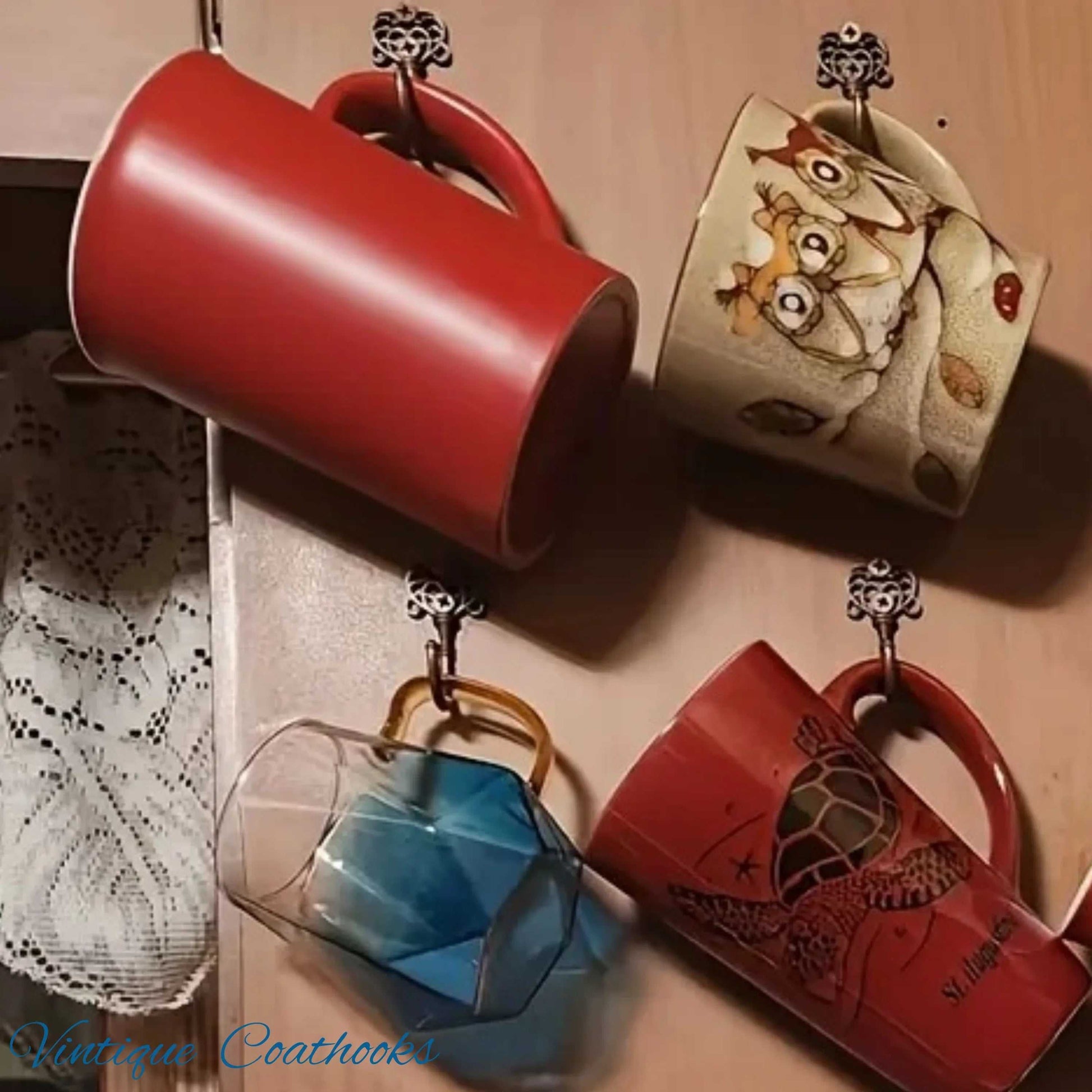 Antique Look Regina crown Robe hook, cup hook & more 30mm long - Vintique Concepts