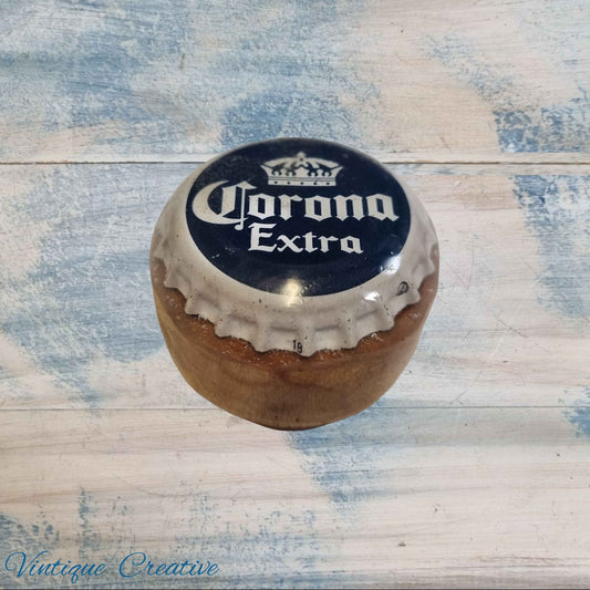 Corona Beer bottle Cap Wood Cabinet Knob 35mm